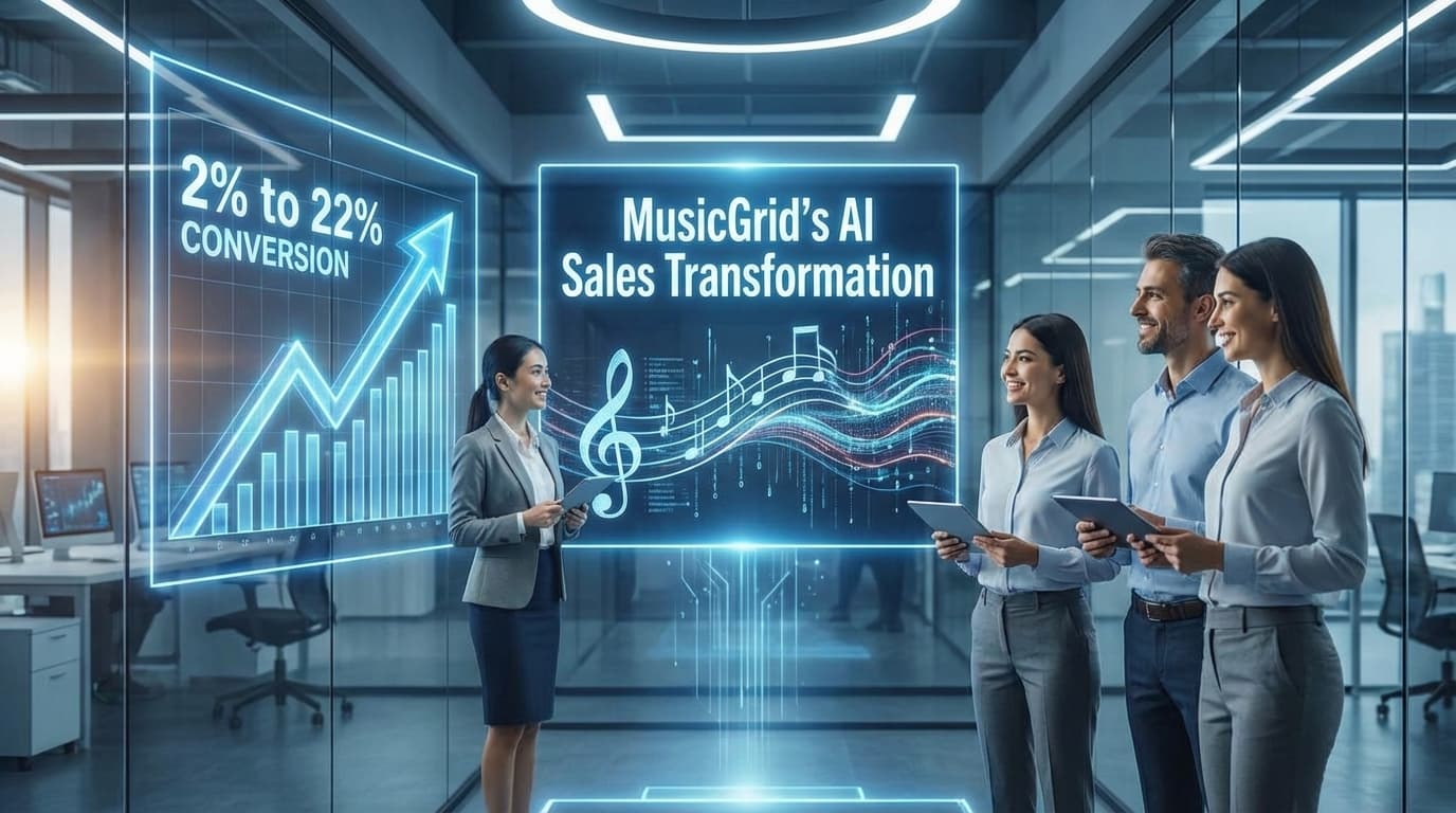 From 2% to 22% Conversion: MusicGrid's AI Sales Transformation — Case Studies article by Hovi Digital Lab