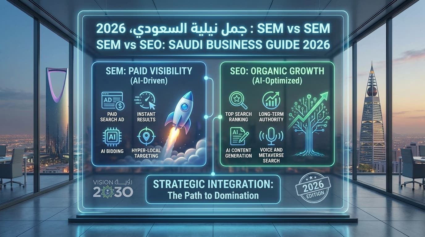 SEM vs SEO: What Every Saudi Business Needs to Know in 2026 — Agency Insights article by Hovi Digital Lab